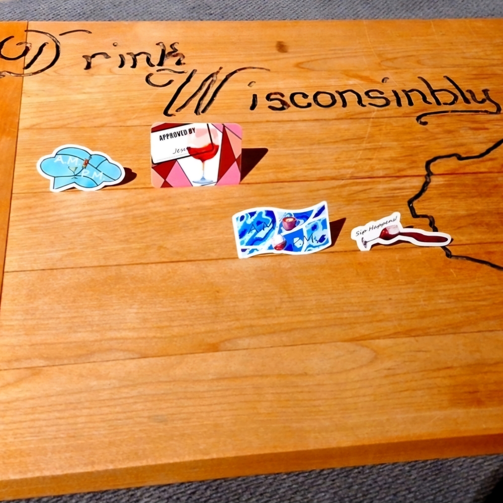 Wooden Wisconsin Wall Art with Stickers